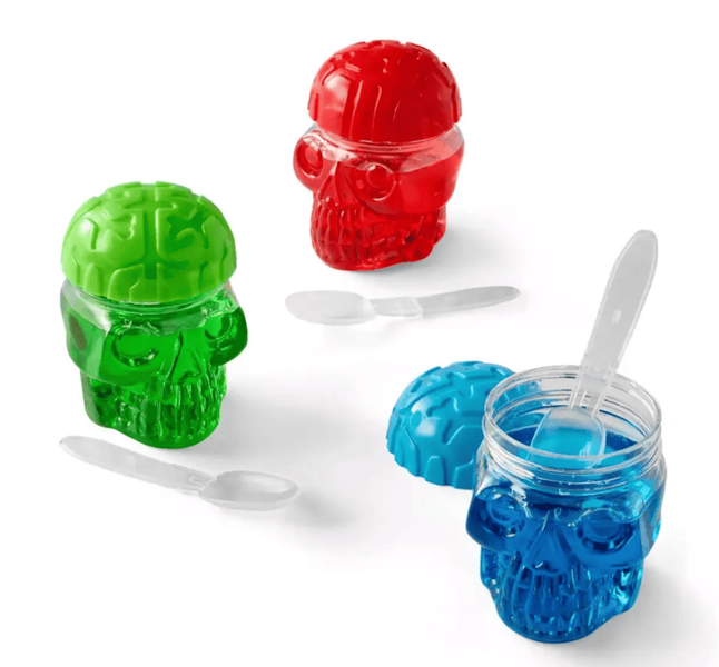 Череп з рідкою цукеркою Halloween Skull Sour Blueberry Candy Slime 1шт 11867 фото