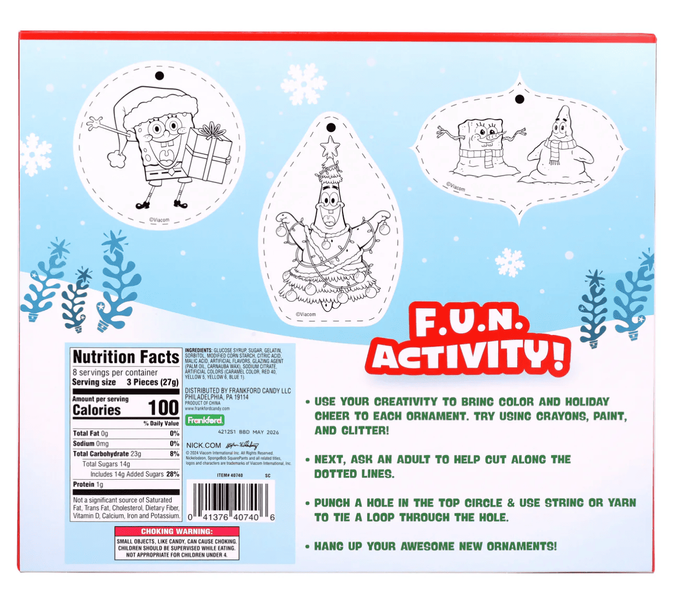 Адвент-календар Frankford SpongeBob SquarePants Gummy Krabby Patties 216г 9712 фото