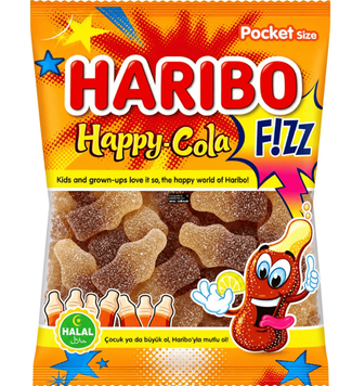 Жевательные конфеты Haribo Happy-Cola Fizz 100г 11476 фото