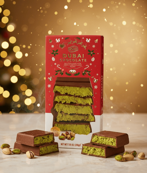 Рождественский шоколад Bolci Dubai Chocolate Milk Kadayif Pistachio 200г 10058 фото