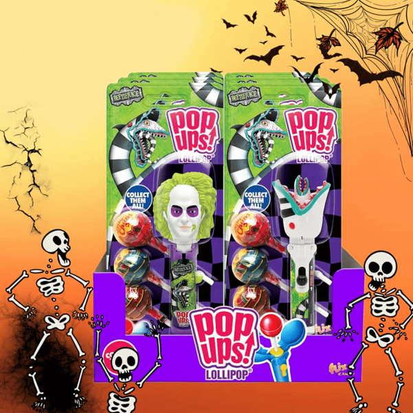 Тримач для льодяника Beetlejuice Sandworm Pop Ups Lollipop та 3 льодяники Chupa Chups 36г 9424 фото