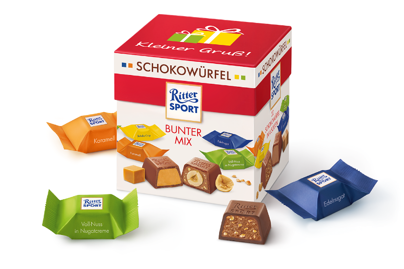 Цукерки Ritter Sport Schokowürfel Box Vielfalt 0153 фото