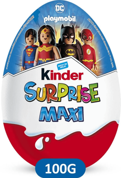 Шоколадне яйце​​​​​​​&nbsp;Kinder Surprise Maxi Classic Egg DC Playmobil 100г (BBD 10/04/2026) 9357 фото