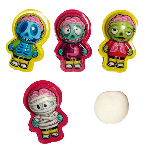 Жувальні цукерки Увімкни мізки Halloween Monster Skeletons з кислою начинкою 15шт х 10г 9407 фото