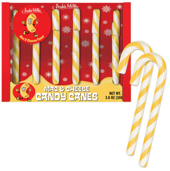 Льодяники-тростини Archie McPhee Mac & Cheese Candy Canes 108г 9698 фото