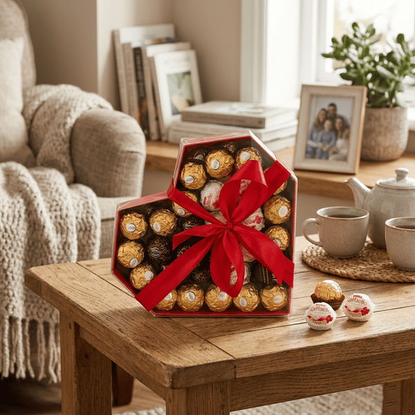 Подарочный набор Ferrero Rocher & Raffaello в коробке-сердце 58 шт 10988 фото