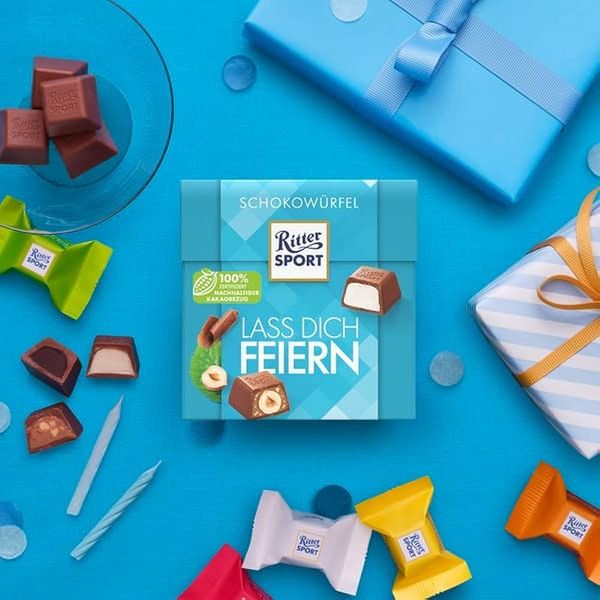 Набор Конфет Ritter Sport Schokowürfel Lass Dich Feiern 176g 5362 фото