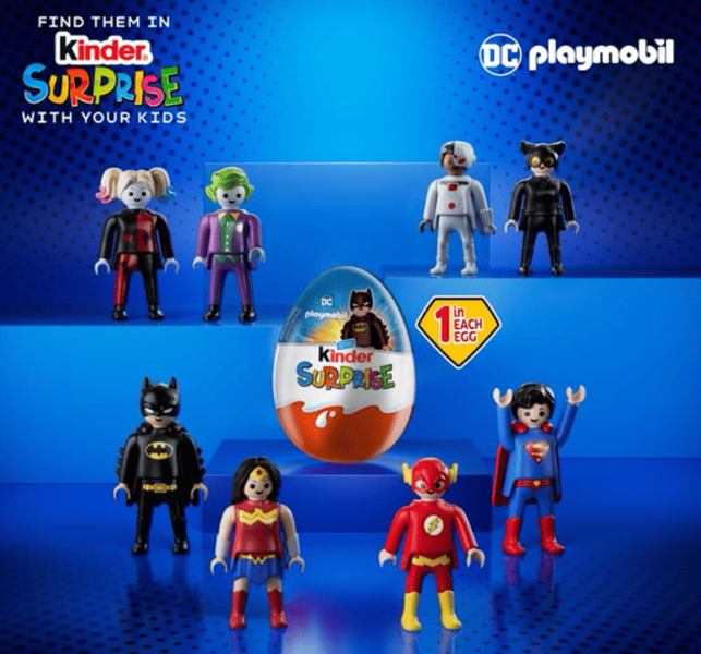Шоколадне яйце​​​​​​​&nbsp;Kinder Surprise Maxi Classic Egg DC Playmobil 100г (BBD 10/04/2026) 9357 фото
