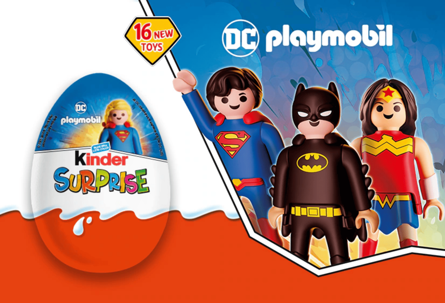 Шоколадне яйце​​​​​​​&nbsp;Kinder Surprise Maxi Classic Egg DC Playmobil 100г (BBD 10/04/2026) 9357 фото