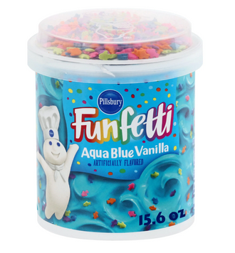 Голубая глазурь Pillsbury Funfetti Aqua Blue Vanilla Frosting с посыпкой форме рыбок 442г 8458 фото