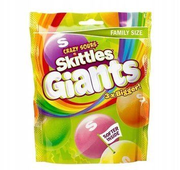 Драже Skittles Giants Vegan Chewy Sour Sweets Fruit 3X Bigger 141g 5283 фото