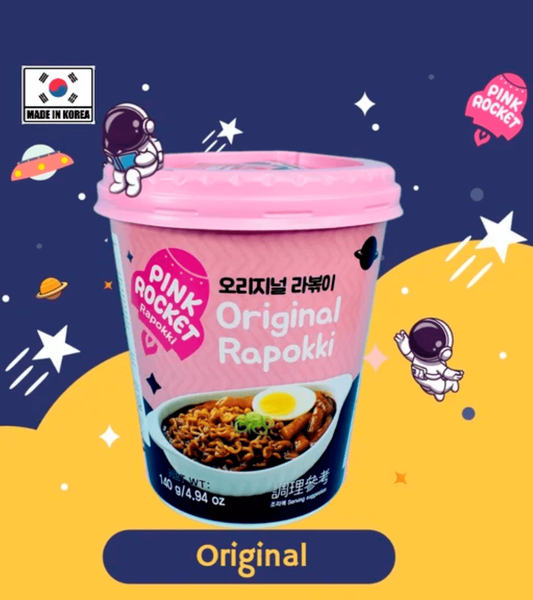Корейські рапоккі Pink Rocket Original Rapokki Noodle з класичним корейським соусом 140г 8874 фото