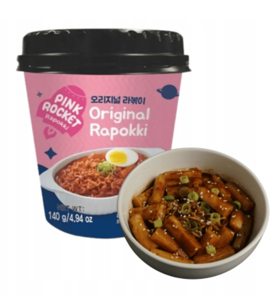 Корейські рапоккі Pink Rocket Original Rapokki Noodle з класичним корейським соусом 140г 8874 фото