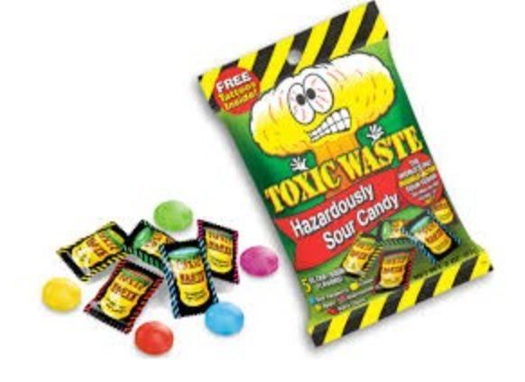 Жевательные конфеты Toxic Waste Hazardously Sour Bag 57г 6952 фото