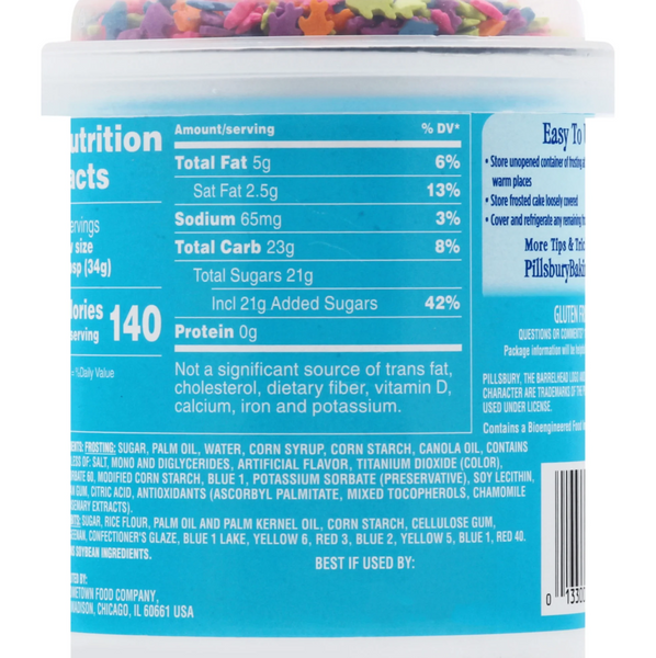 Блакитна глазур Pillsbury Funfetti Aqua Blue Vanilla Frosting з посипанням формі рибок 442г 8458 фото