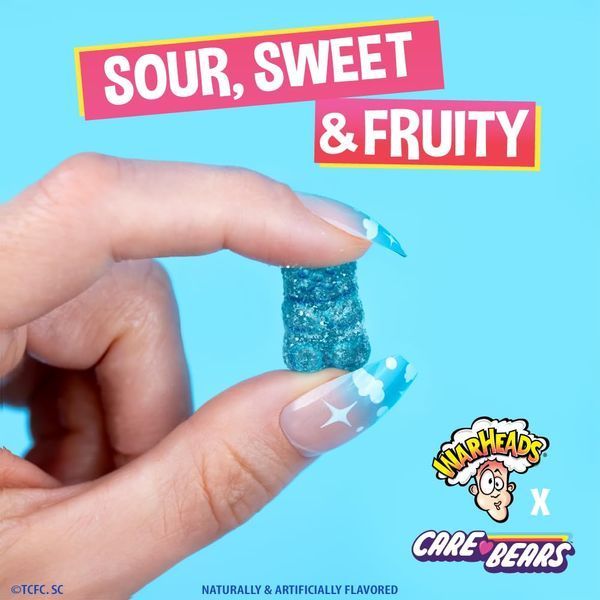 Кислые желейные мишки Warheads Care Bears Sour Grumpy Bears Blue Raspberry 99г 8167 фото