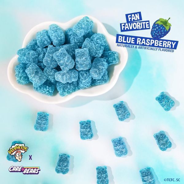 Кислые желейные мишки Warheads Care Bears Sour Grumpy Bears Blue Raspberry 99г 8167 фото