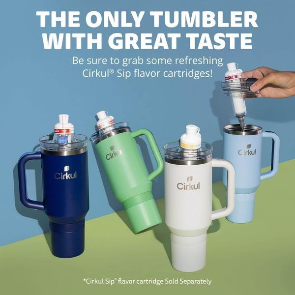 Термокружка с ручкой Cirkul All-Day StrawSip из нержавеющей стали Серая 1183 мл 7357 фото