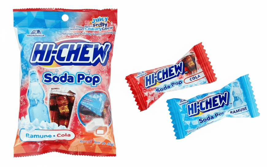 Жевательные конфеты Hi-Chew Soda Pop Mix Ramune Cola 80г 10110 фото