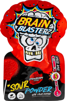 Льодяник з кислим порошком Brain Blasterz Sour Powder Lolly Dipper Strawberry Flavor 10г 11007 фото