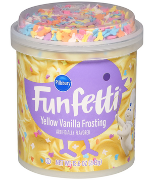 Желтая глазурь Pillsbury Funfetti Spring Vanilla Frosting с посыпкой форме животных 442г 8459 фото