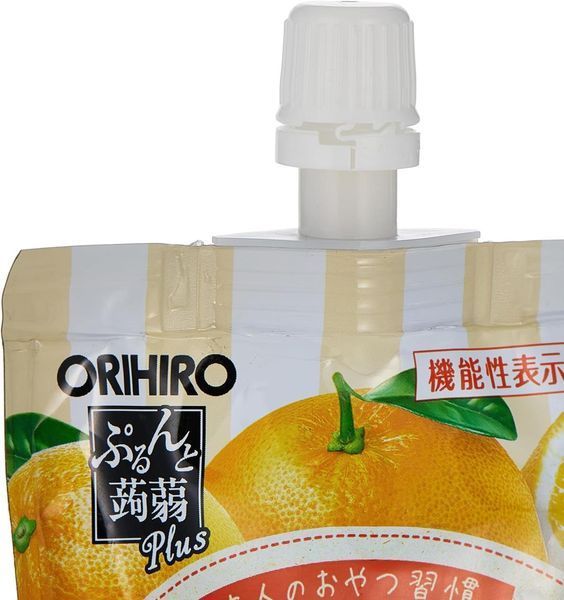 Японська цукерка рідке желе Orihiro Purunto Konjac Jelly Plus зі смаком грейпфрута 130г 6852 фото