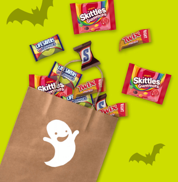 Набор шоколадных конфет Halloween Candy Snickers Skittles Twix Life Savers 40шт, 438г 9376 фото
