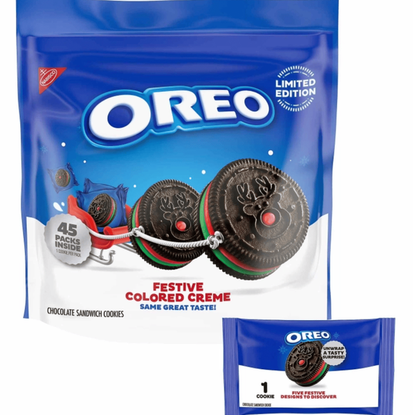Печиво Oreo Red and Green&nbsp;Creme Limited Edition Christmas Cookies 45шт, 650г 9912 фото