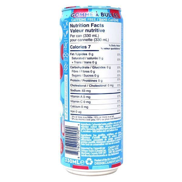 Напиток Candy Can Sparkling Bubblegum Zero Sugar 330мл 6701 фото
