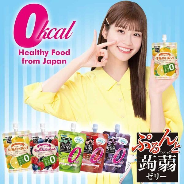 Японська цукерка рідке желе Orihiro Purunto Konjac Jelly Plus зі смаком грейпфрута 130г 6852 фото