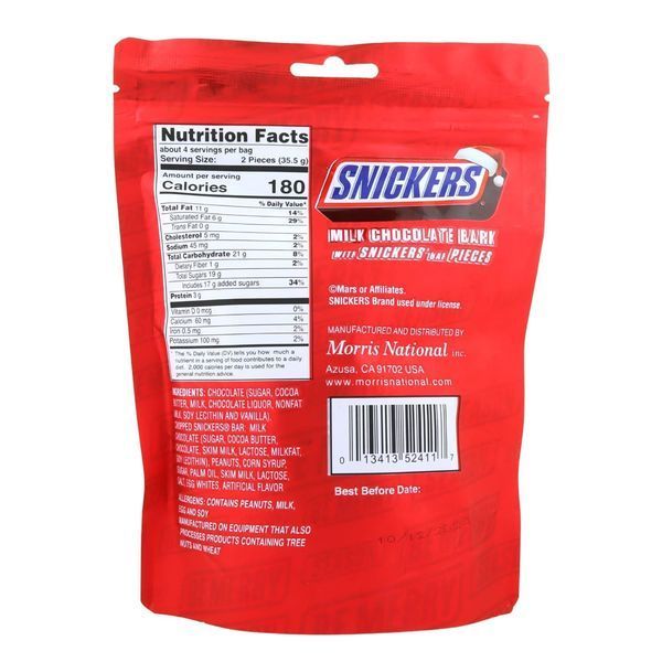 Шоколад Snickers Milk Chocolate Barks 141г 10311 фото