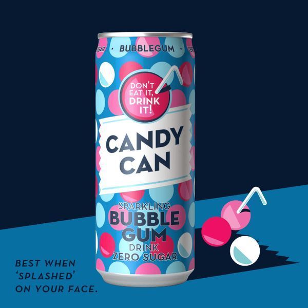 Напиток Candy Can Sparkling Bubblegum Zero Sugar 330мл 6701 фото