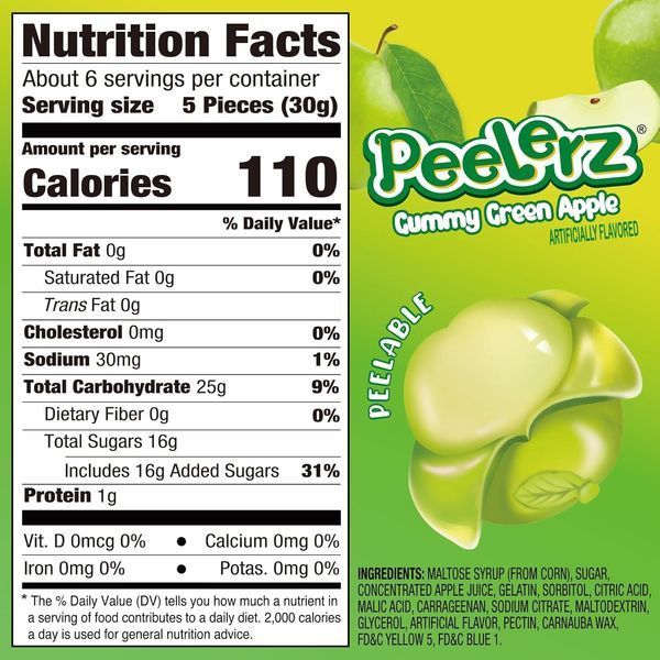 Желейні цукерки Amos Peelerz Peelable Green Apple Gummy Candy 170г 10606 фото