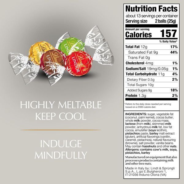 Шоколадные конфеты Lindt Lindor Chocolate Assorted Silver 200г 10858 фото