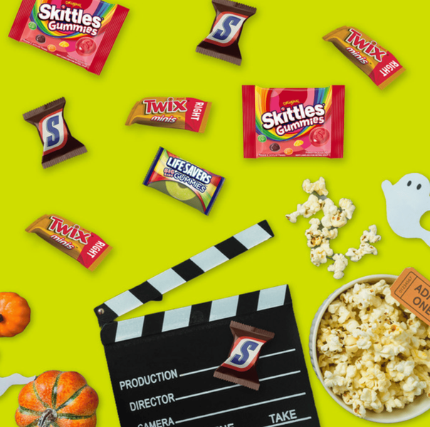 Набор шоколадных конфет Halloween Candy Snickers Skittles Twix Life Savers 40шт, 438г 9376 фото