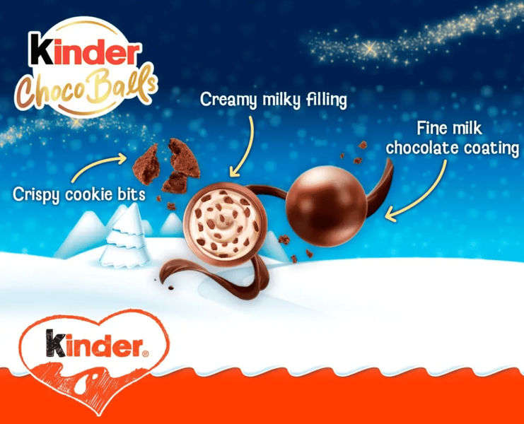 Шоколадні цукерки Kinder Choco Balls Milk & Crispy Bits Sensation 90г 10060 фото