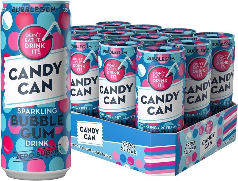 Напиток Candy Can Sparkling Bubblegum Zero Sugar 330мл 6701 фото