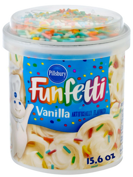 Белая глазурь с цветной посыпкой Pillsbury Funfetti Vanilla Frosting Без глютена 442г 8460 фото