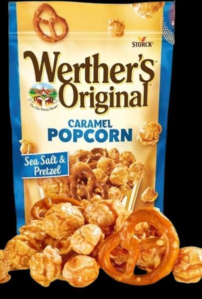 Попкорн Werther's Original Caramel Popcorn with Pretzels Seasalt 140г 6626 фото
