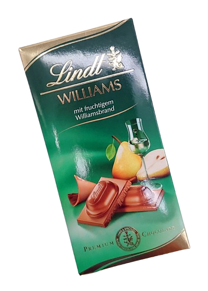 Молочний шоколад із грушевим лікером Lindt Williams Premium Chocolate 100г 7841 фото