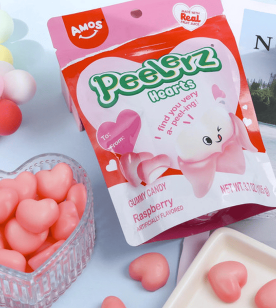 Жувальні цукерки Amos Peelerz Valentine Gummy Hearts 65г 10213 фото
