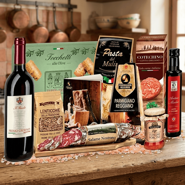 Подарунковий набір Confezione Con Parmigiano Reggiano Sapori Italiani 10 компонентів 11417 фото