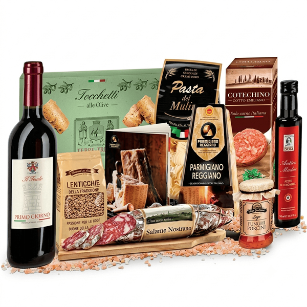 Подарунковий набір Confezione Con Parmigiano Reggiano Sapori Italiani 10 компонентів 11417 фото