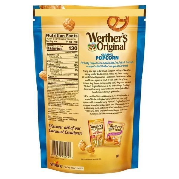 Попкорн Werther's Original Caramel Popcorn with Pretzels Seasalt 140г 6626 фото