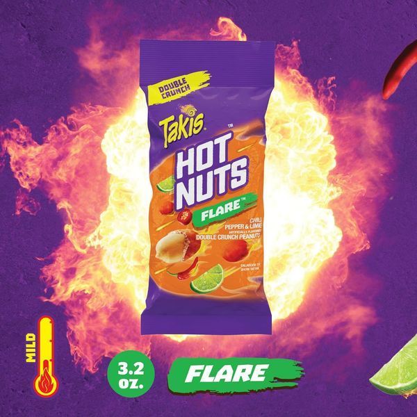 Горіхи Takis Hot Nuts Flare Double Crunch Peanuts з чилі та лаймом 91г 8776 фото