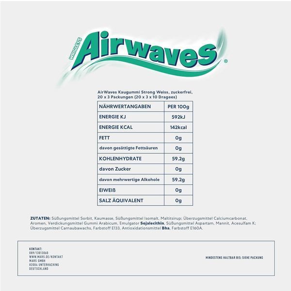 Жувальна гумка Airwaves Strong Ментол та Евкаліпт 56г 9126 фото