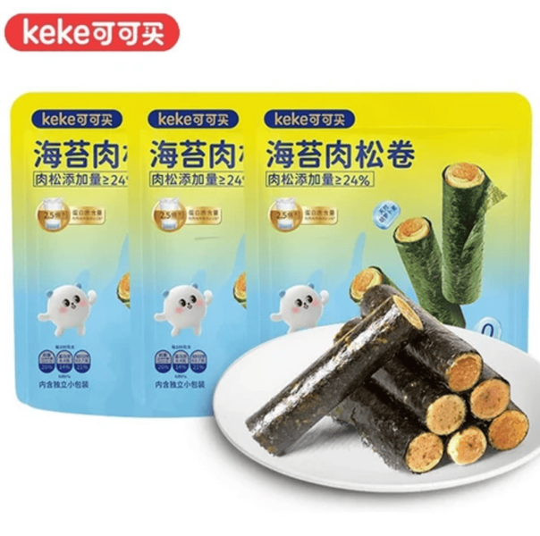 Снек Keke Crispy Seaweed Pork Floss Rolls 48г 11627 фото