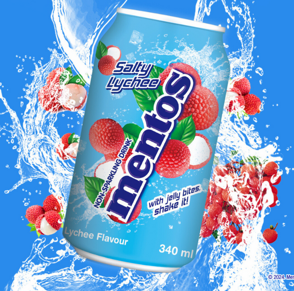 Негазированный напиток Mentos Salty Lychee с кусочками желе 340мл 8826 фото