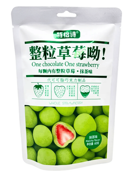 Сублимированная клубника в шоколаде Teyishi Freeze-Dried Strawberry Chocolate Matcha 60г 11579 фото