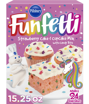 Смесь для приготовления торта Pillsbury Funfetti Strawberry Cake Mix с конфетами 432г 8461 фото